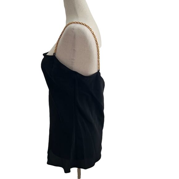 Leona Collection New with Tag Gold Chain and Black Silk Cami Camisole Medium - Picture 3 of 6